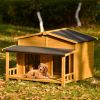 GO 47.2 ' Large Wooden Dog House Outdoor, Outdoor & Indoor Dog Crate, Cabin Style, With Porch, 2 Doors