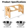 Elevated Dog & Cat Bowls, 6 Adjustable Heights Raised Food Water Feeder Bowl with Stand for Puppy Small Medium Dog Cat, 2 Stainless Steel Bowls 4 Cup