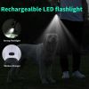 Retractable Dog Leash with LED Light for Small Medium Dogs, 16FT/5M, 360° Tangle-Free Reflective Heavy Duty Nylon Tape Up to 66 lbs Dogs
