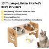 Elevated Dog & Cat Bowls, 6 Adjustable Heights Raised Food Water Feeder Bowl with Stand for Puppy Small Medium Dog Cat, 2 Stainless Steel Bowls 4 Cup