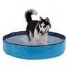 Foldable Dog Pet Bath Pool, 63" Diameter Large Collapsible Wading Pool Pits Ball Pool Portable Bathing Swimming Tub for Dogs Cats Indoor & Outdoor Use