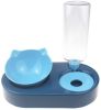 Portable Pet Bowl and Automatic Water Feeder Set, 2 in 1 Food Bowl Dish with Water Dispenser Bottle Tilted