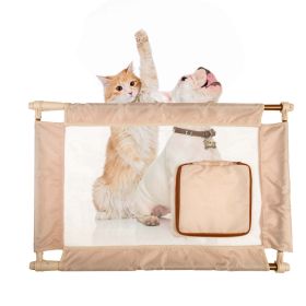 Pet Life Porta-Gate Travel Collapsible And Adjustable Folding Pet Cat Dog Gate (Color: Khaki)