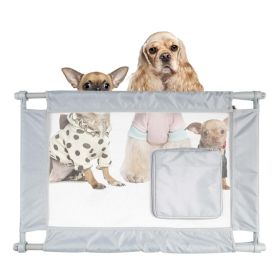 Pet Life Porta-Gate Travel Collapsible And Adjustable Folding Pet Cat Dog Gate (Color: Grey)