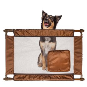 Pet Life Porta-Gate Travel Collapsible And Adjustable Folding Pet Cat Dog Gate (Color: Brown)