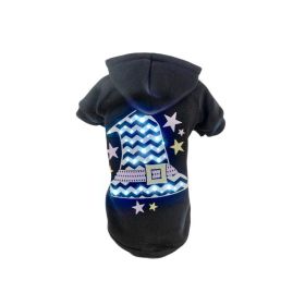 Pet Life LED Lighting Magical Hat Hooded Sweater Pet Costume (Size: Medium - (FBPBKMD))