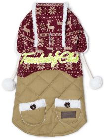 Touchdog Snowadayz Pom Pom Pet Hooded Sweater (Size: Large - (JKTD8YRDLG))