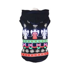 Pet Life LED Lighting Patterned Holiday Hooded Sweater Pet Costume (Size: Medium - (FBP8BKMD))