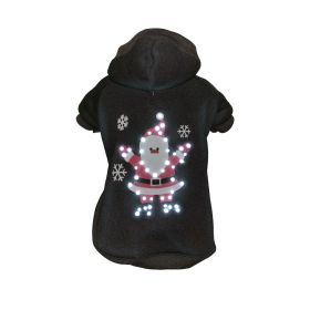 Pet Life LED Lighting Juggling Santa Hooded Sweater Pet Costume (Size: Large)