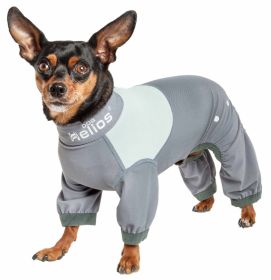 Dog Helios 'Tail Runner' Lightweight 4-Way-Stretch Breathable Full Bodied Performance Dog Track Suit (Color: Grey, Size: X-Large)