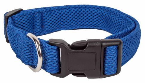 Pet Life 'Aero Mesh' 360 Degree Dual Sided Comfortable And Breathable Adjustable Mesh Dog Collar (Color: Blue, Size: Small)