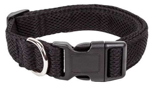 Pet Life 'Aero Mesh' 360 Degree Dual Sided Comfortable And Breathable Adjustable Mesh Dog Collar (Color: Black, Size: Large)