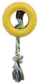 Rubberized Dog Chew Rope and tire (Option: Yellow)
