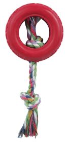 Rubberized Dog Chew Rope and tire (Option: Red)