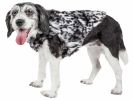 Pet Life Luxe 'Paw Dropping' Designer Gray-Scale Tiger Pattern Mink Fur Dog Coat Jacket