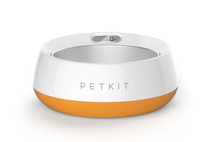 PETKIT FRESH METAL Large Machine Washable Smart Digital Feeding Pet Bowl (Color: Orange)