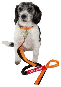 Dog Helios Neo-Indestructible Easy-Tension Sporty Embroidered Thick Durable Pet Dog Leash And Collar (Color: Orange, Size: Medium)