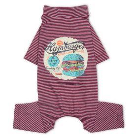 Touchdog Onesie Lightweight Breathable Printed Full Body Pet Dog T-Shirt Pajamas (Color: Red, Size: Medium)