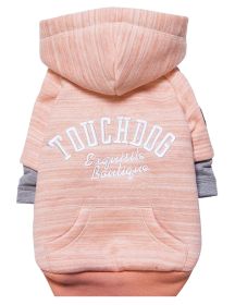 Touchdog Hampton Beach Designer Ultra Soft Sand-Blasted Cotton Pet Dog Hoodie Sweater (Color: Pink, Size: Small)