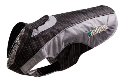 Dog Helios 'Reflecta-Bolt' Sporty Performance Tri-Velcro Waterproof Pet Dog Coat Jacket W/ Blackshark Technology (Color: Black / Grey, Size: Large)