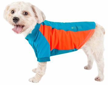 Pet Life Active 'Barko Pawlo' Relax-Stretch Wick-Proof Performance Dog Polo T-Shirt (Color: Blue, Size: X-Small)