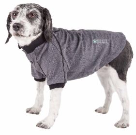 Pet Life Active 'Fur-Flexed' Relax-Stretch Wick-Proof Performance Dog Polo T-Shirt (Color: Grey, Size: X-Small)