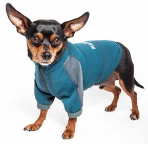 Dog Helios 'Eboneflow' Mediumweight 4-Way-Stretch Flexible And Breathable Performance Dog Yoga T-Shirt (Color: Blue, Size: Medium)