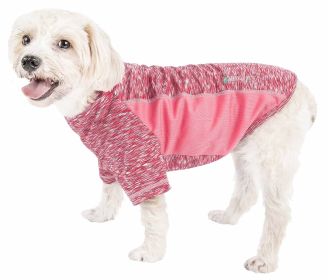 Pet Life Active 'Warf Speed' Heathered Ultra-Stretch Sporty Performance Dog T-Shirt (Color: Pink, Size: X-Large)
