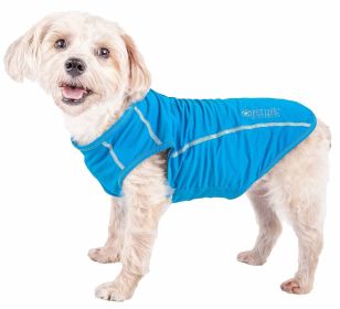 Pet Life Active 'Racerbark' 4-Way Stretch Performance Active Dog Tank Top T-Shirt (Color: Blue, Size: X-Large)