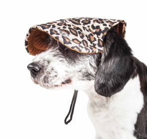Pet Life 'Cheetah Bonita' Cheetah Patterned Uv Protectant Adjustable Fashion Dog Hat Cap (Size: Medium)