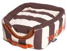 Touchdog Polo-Striped Convertible and Reversible Squared 2-in-1 Collapsible Dog House Bed
