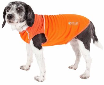 Pet Life Active 'Aero-Pawlse' Heathered Quick-Dry And 4-Way Stretch-Performance Dog Tank Top T-Shirt (Color: Orange, Size: Medium)