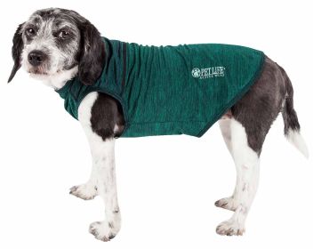 Pet Life Active 'Aero-Pawlse' Heathered Quick-Dry And 4-Way Stretch-Performance Dog Tank Top T-Shirt (Color: Green, Size: X-Small)