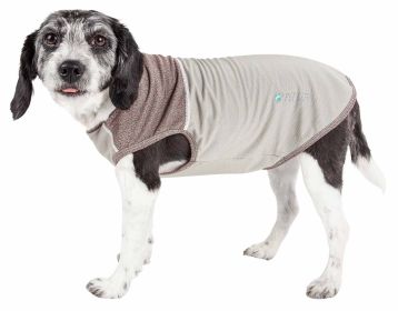 Pet Life Active 'Aero-Pawlse' Heathered Quick-Dry And 4-Way Stretch-Performance Dog Tank Top T-Shirt (Color: Brown, Size: Small)