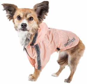 Dog Helios 'Torrential Shield' Waterproof Multi-Adjustable Pet Dog Windbreaker Raincoat (Color: Pink, Size: Medium)