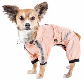 Dog Helios 'Torrential Shield' Waterproof Multi-Adjustable Full Bodied Pet Dog Windbreaker Raincoat (Color: Pink, Size: Large)