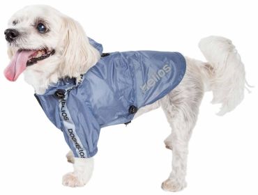 Dog Helios 'Torrential Shield' Waterproof Multi-Adjustable Pet Dog Windbreaker Raincoat (Color: Blue, Size: Small)
