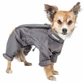 Dog Helios 'Hurricanine' Waterproof And Reflective Full Body Dog Coat Jacket W/ Heat Reflective Technology (Color: Grey, Size: Small)