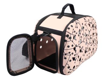 Narrow Shelled Perforated Lightweight Collapsible Military Grade Transportable Designer Pet Carrier (SKU: B54PKMD)