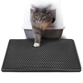 Indoor And Outdoor Easy Clean Double Layer Mats Cat Litter Mat (Color: Black, Material: EVA)