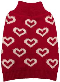Fashion Pet All Over Hearts Dog Sweater Red (Default: Default)