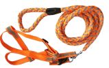 Reflective Stitched Easy Tension Adjustable 2-in-1 Dog Leash and Harness