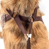 Pet Life Luxe 'Houndsome' 2-In-1 Mesh Reversible Plaided Collared Adjustable Dog Harness-Leash